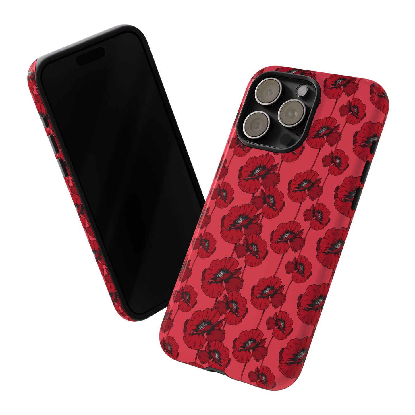 Red Poppy Phone Case for iPhone, Samsung & Google Pixel – Bold Floral Statement Aesthetic - JGUS