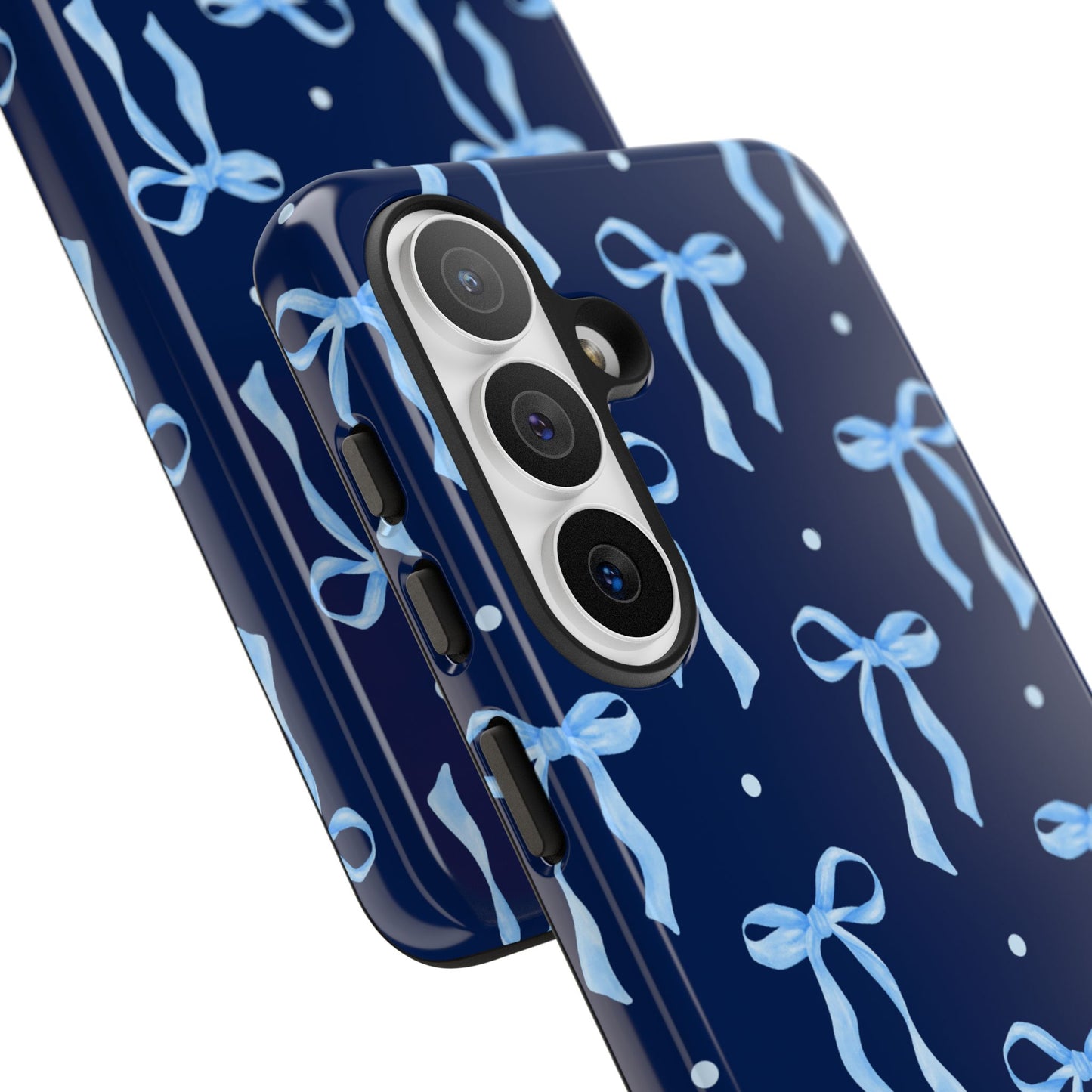 Bows & Blues Phone Case – Aesthetic Ribbon Print | Fits iPhone & Samsung - JGUS