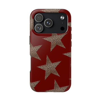 Leopard Star Luxe - Burgundy Edition | Aesthetic Coquette Phone Case for iPhone & Galaxy