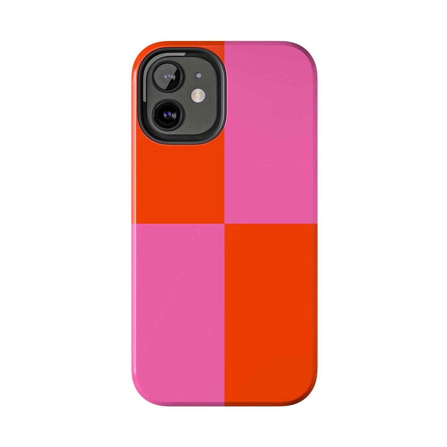 Plaid Sunset Orange & Pink Phone Case - JGUS