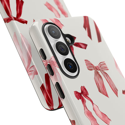 Burgundy Chic Bow Design Phone Case - JGUS