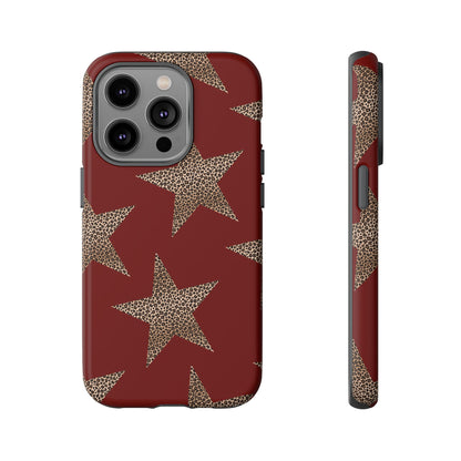 Leopard Star Luxe - Burgundy Edition | Aesthetic Coquette Phone Case for iPhone & Galaxy - JGUS
