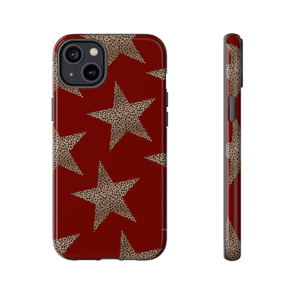Leopard Star Luxe - Burgundy Edition | Aesthetic Coquette Phone Case for iPhone & Galaxy - JGUS