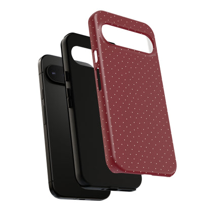 Burgundy  & White Dots Case - JGUS