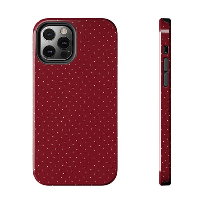 Burgundy  & White Dots Case