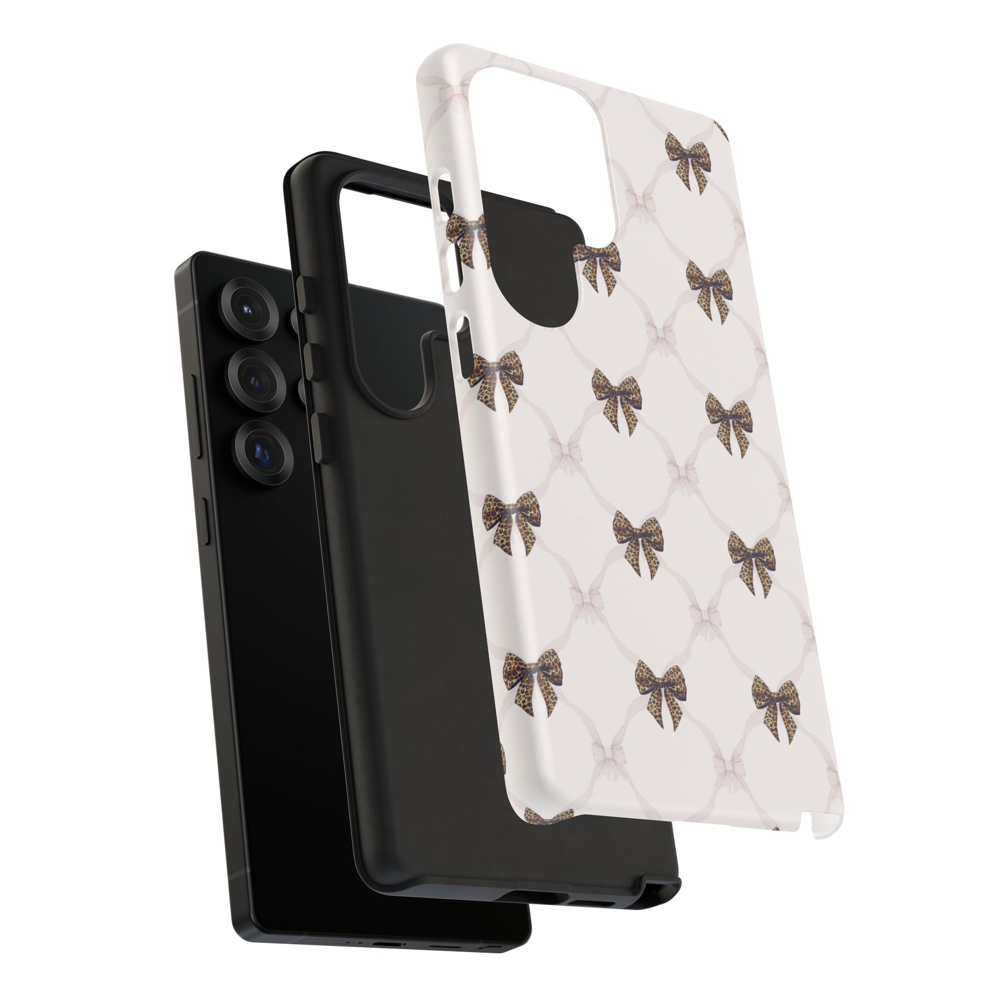Chic Bow Pattern Phone Case | Elegant Clear Protective Case | Stylish iPhone & Samsung Cover - JGUS