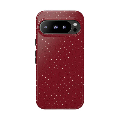 Burgundy  & White Dots Case - JGUS
