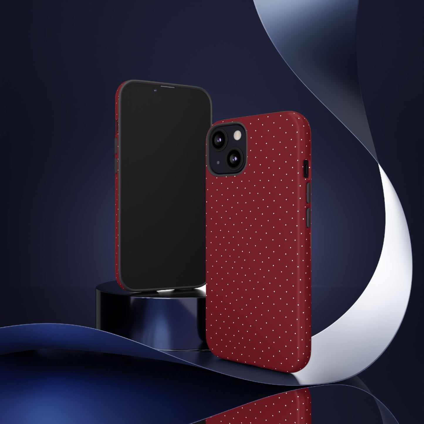 Burgundy  & White Dots Case - JGUS