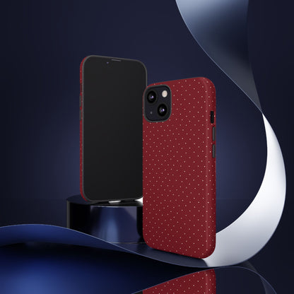 Burgundy  & White Dots Case - JGUS