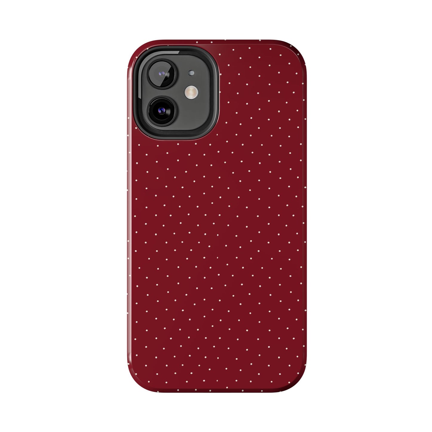 Burgundy  & White Dots Case