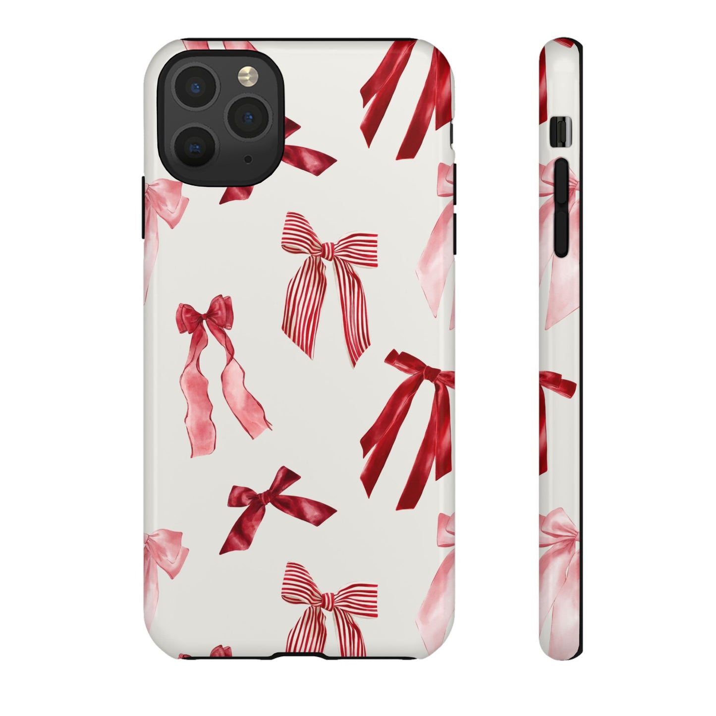 Burgundy Chic Bow Design Phone Case - JGUS