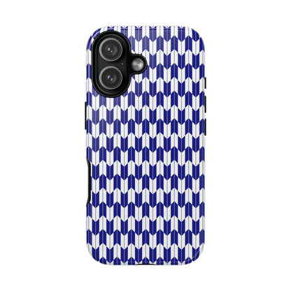Navy Blue Geometric Phone Case for iPhone Samsung Pixel – Minimal Pattern Modern Aesthetic - JGUS
