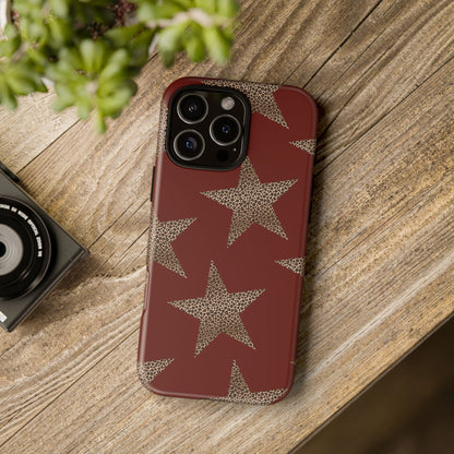 Leopard Star Luxe - Burgundy Edition | Aesthetic Coquette Phone Case for iPhone & Galaxy - JGUS