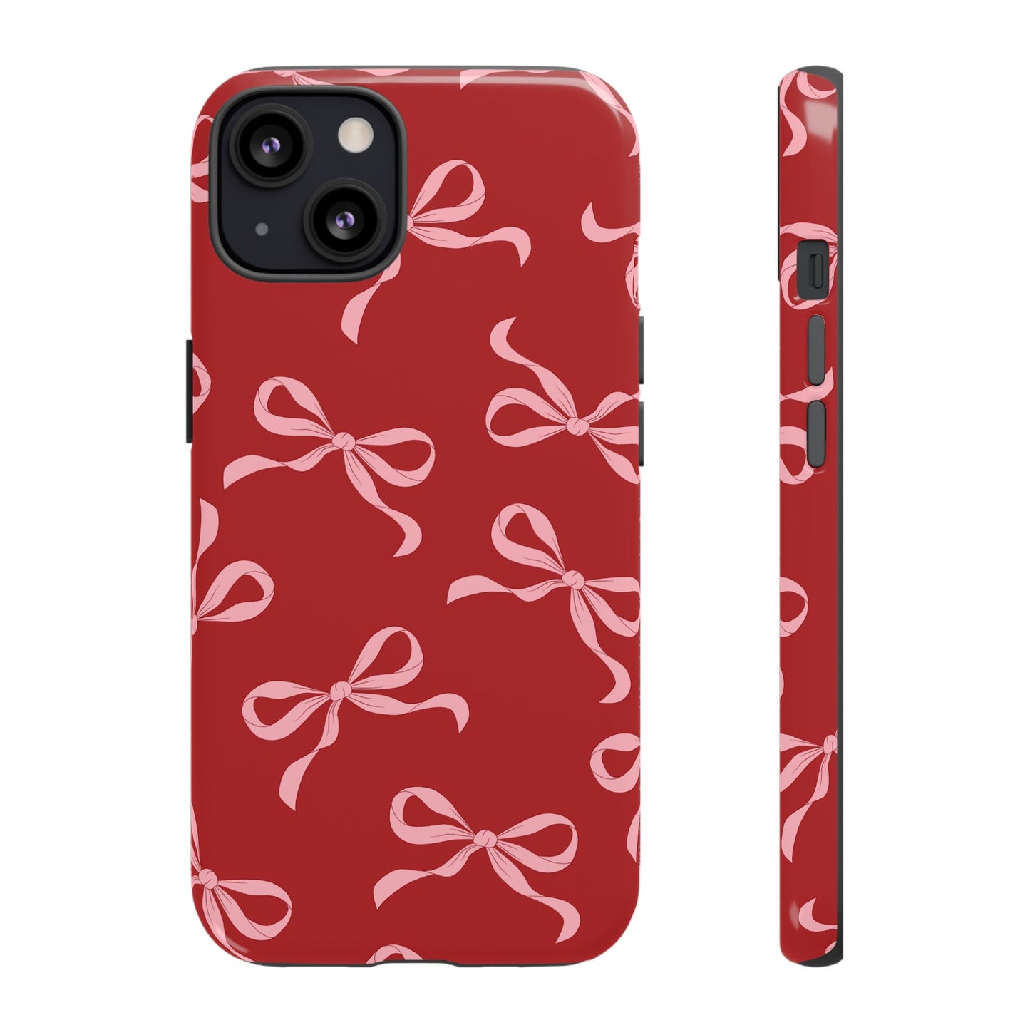 Pink Bows on Red Phone Case - JGUS