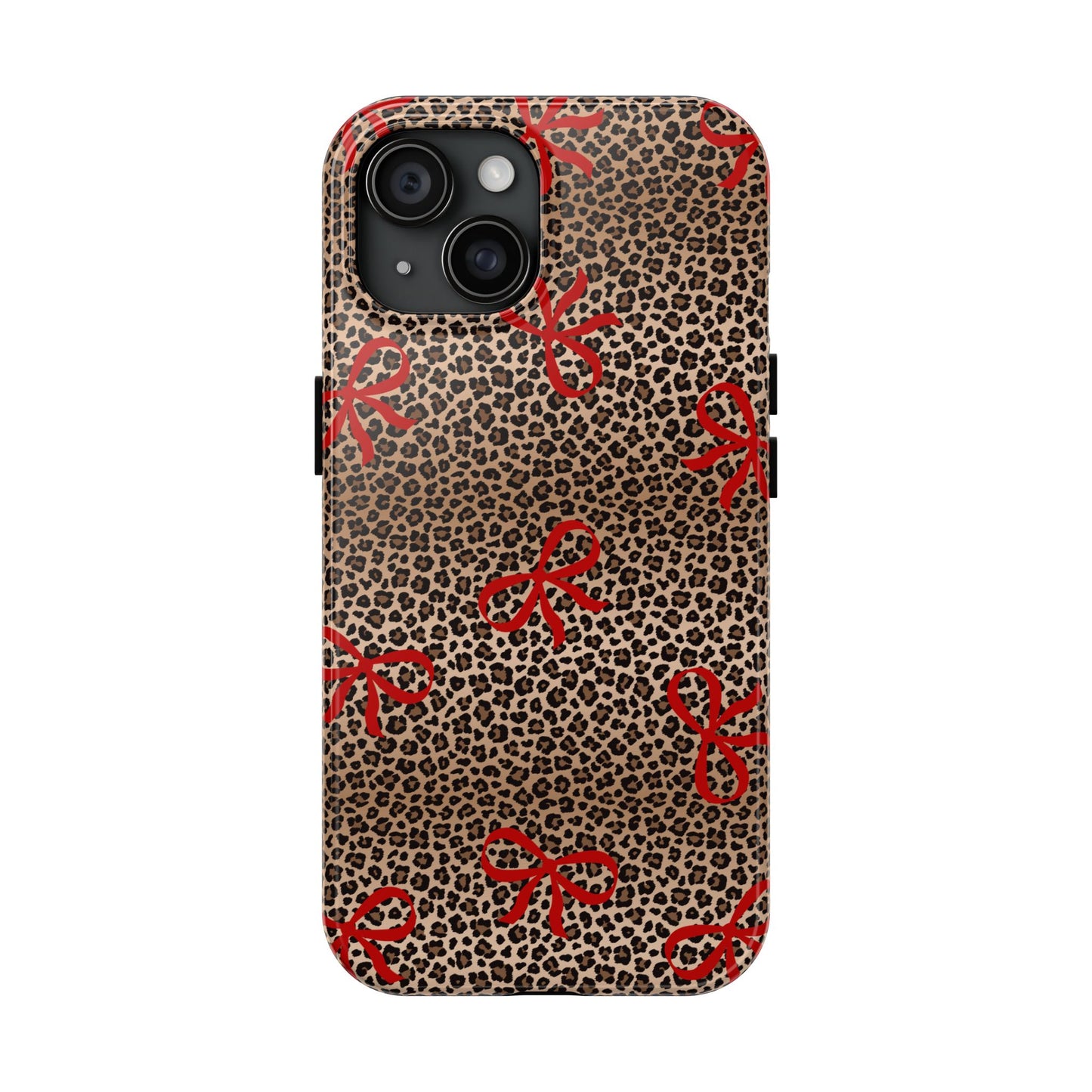 Bold Bow Leopard Print Phone Case – Aesthetic Protective Cover for iPhone & Samsung - Fashionable Animal Print Cover