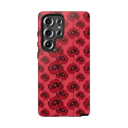 Red Poppy Phone Case for iPhone, Samsung & Google Pixel – Bold Floral Statement Aesthetic - JGUS