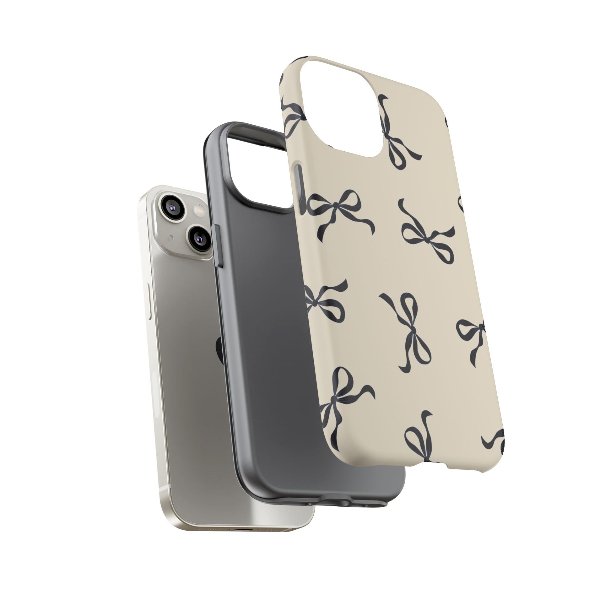 Beige and Black Bow Phone Case - JGUS