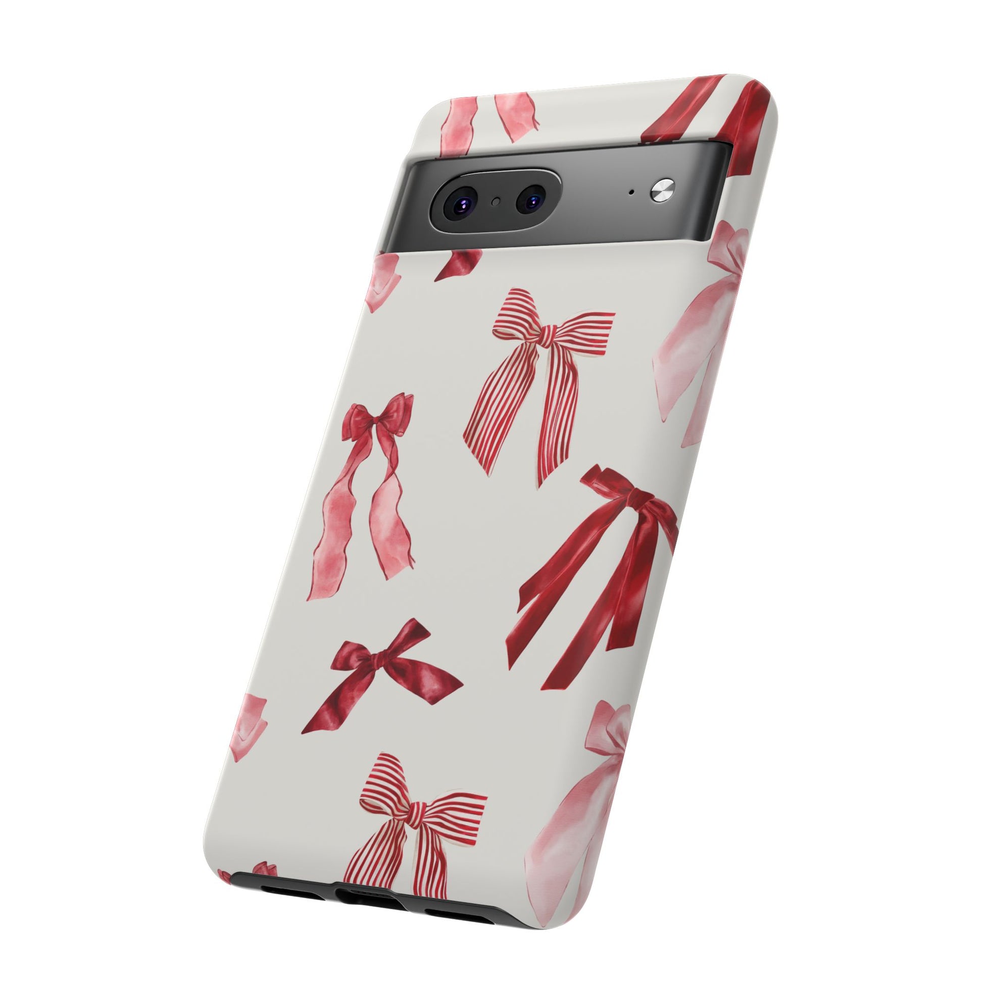 Burgundy Chic Bow Design Phone Case - JGUS