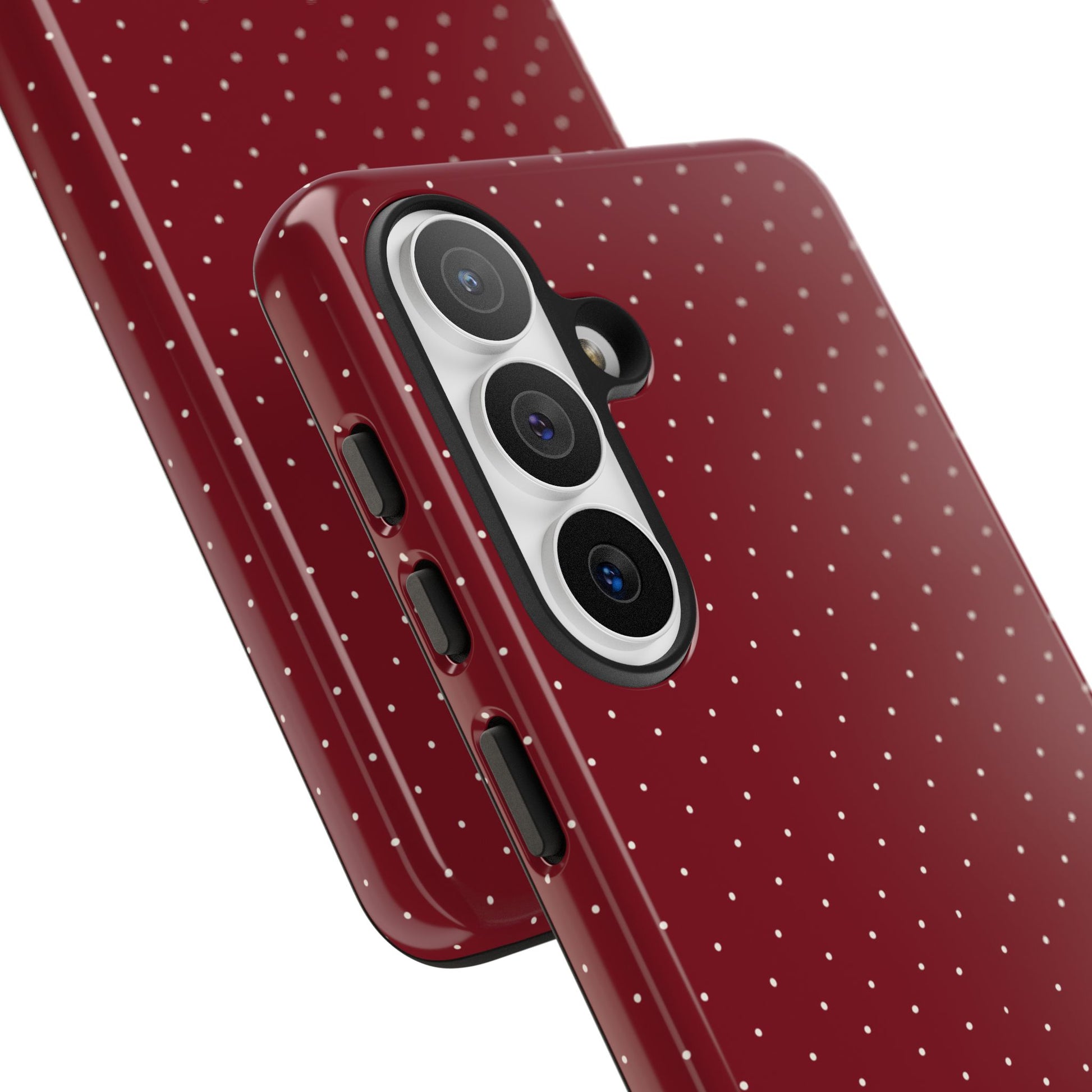 Burgundy  & White Dots Case - JGUS