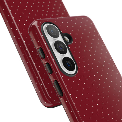 Burgundy  & White Dots Case - JGUS