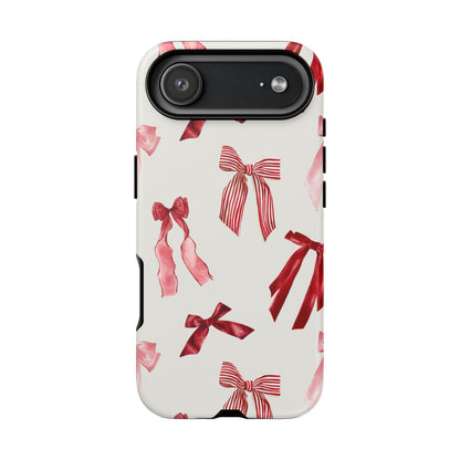 Burgundy Chic Bow Design Phone Case - JGUS