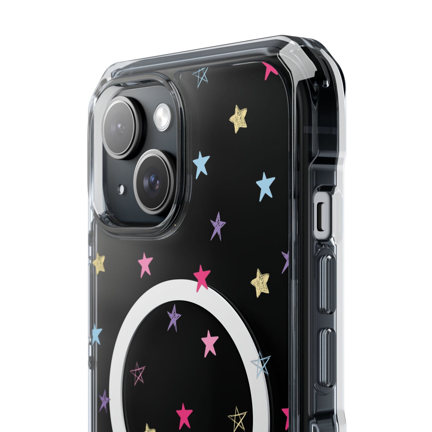Star Pattern Clear Mag Safe Case, Magnetic Clear Impact Case
