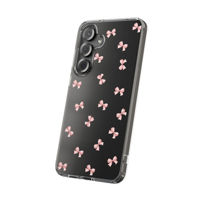 Pink Bow Dreams Clear Phone Case