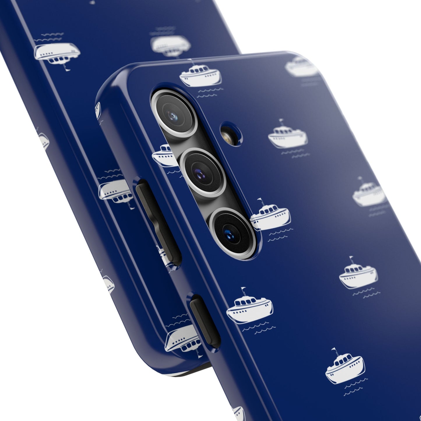 Blue Boat Phone Case – Calm Ocean Pattern for iPhone & Samsung, Durable & Stylish Protection