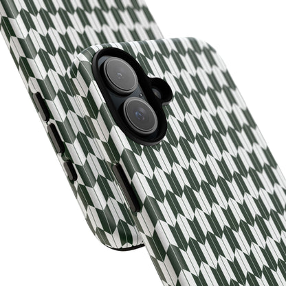 Green Harmony Geometric Phone Case – Durable, Slim, and MagSafe Compatible - JGUS