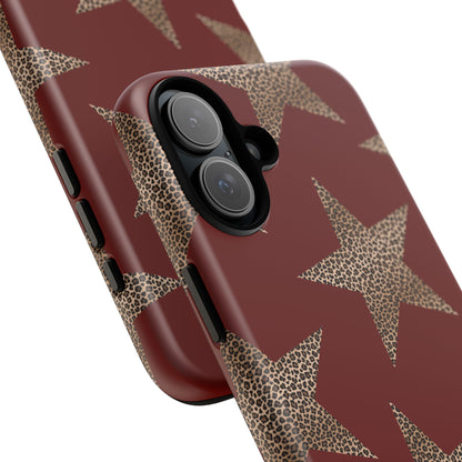 Leopard Star Luxe - Burgundy Edition | Aesthetic Coquette Phone Case for iPhone & Galaxy - JGUS