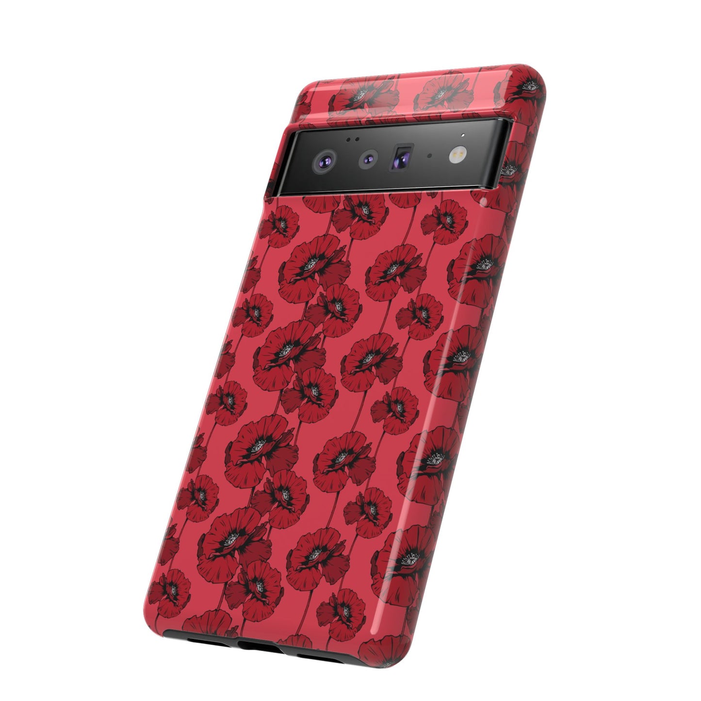 Red Poppy Phone Case for iPhone, Samsung & Google Pixel – Bold Floral Statement Aesthetic - JGUS