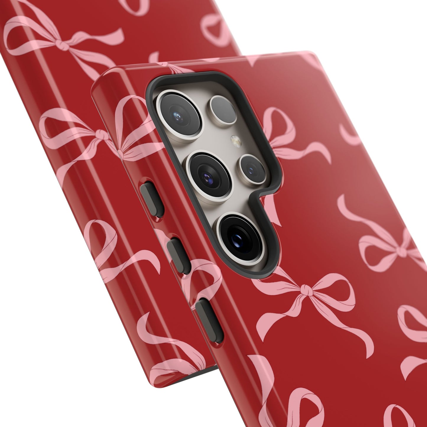 Pink Bows on Red Phone Case - JGUS