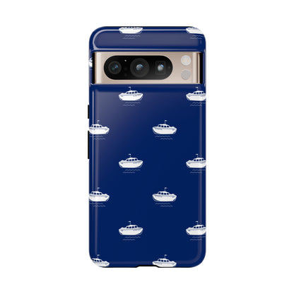 Blue Boat Phone Case – Calm Ocean Pattern for iPhone & Samsung, Durable & Stylish Protection - JGUS