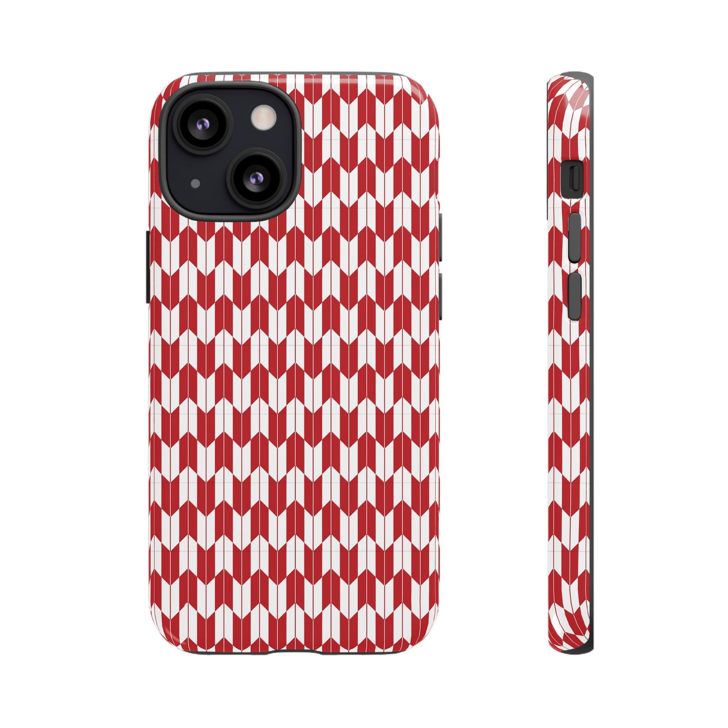 Red Geometric Phone Case for iPhone Samsung Pixel – Bold Pattern Aesthetic Modern Design - JGUS