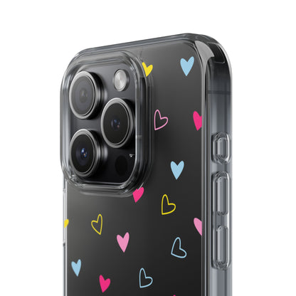 Transparent Heart Design Pattern Clear Phone Case