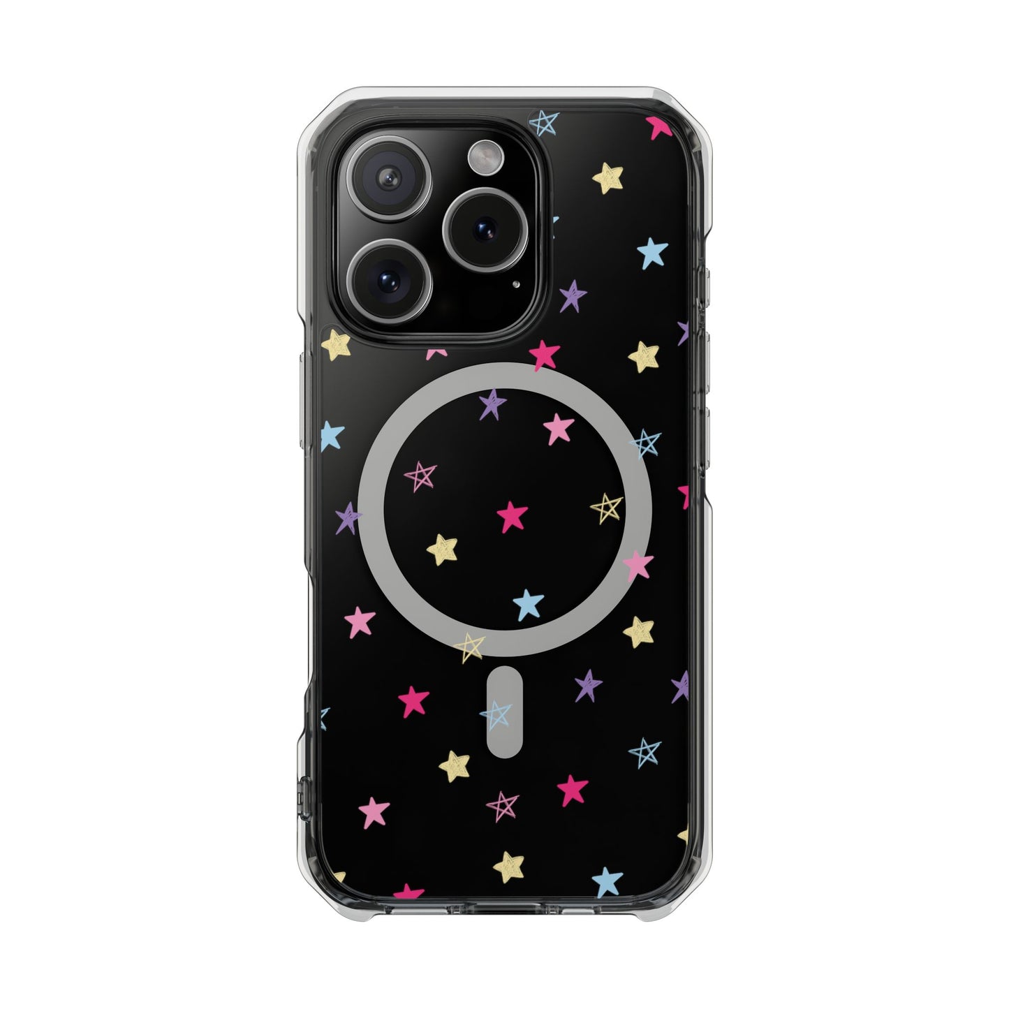 Star Pattern Clear Mag Safe Case, Magnetic Clear Impact Case