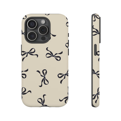 Beige and Black Bow Phone Case - JGUS