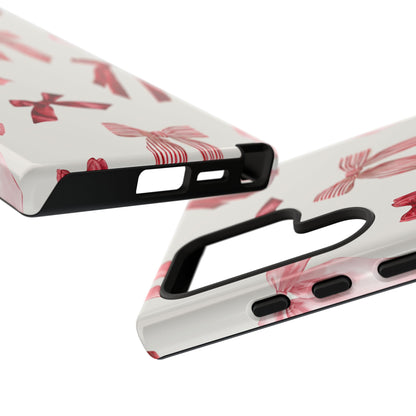 Burgundy Chic Bow Design Phone Case - JGUS