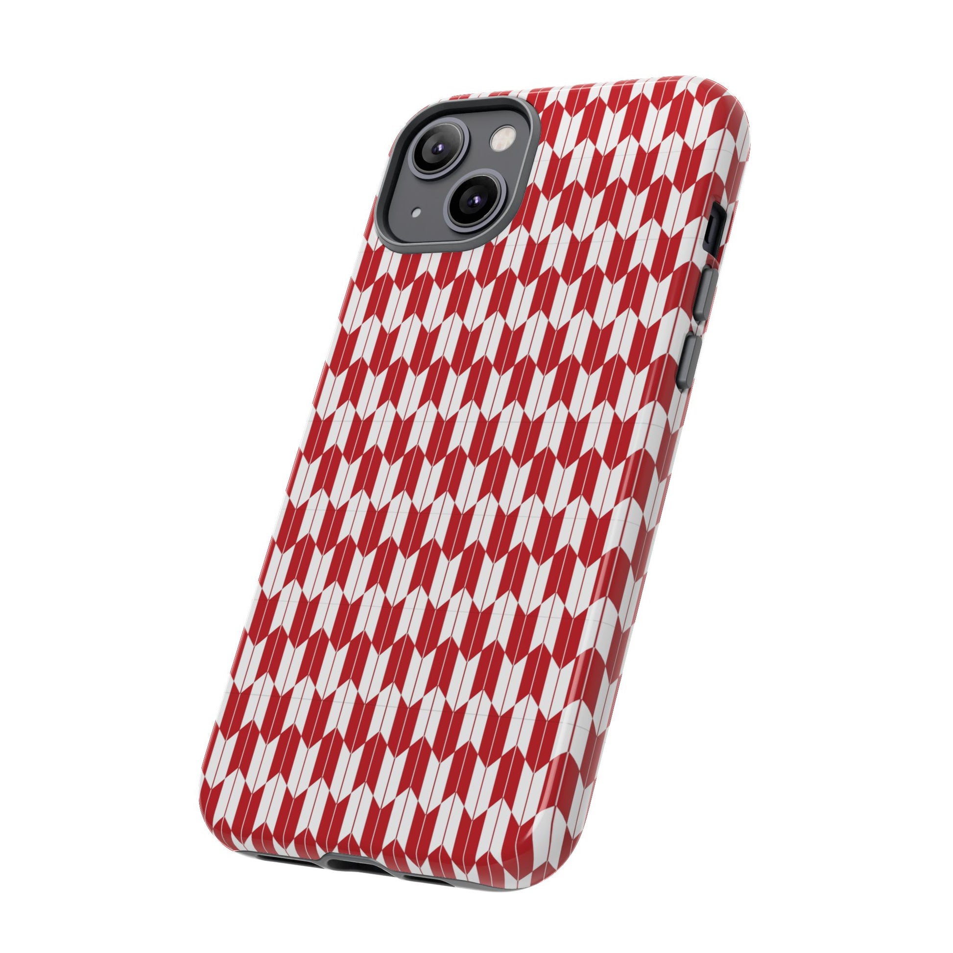 Red Geometric Phone Case for iPhone Samsung Pixel – Bold Pattern Aesthetic Modern Design - JGUS
