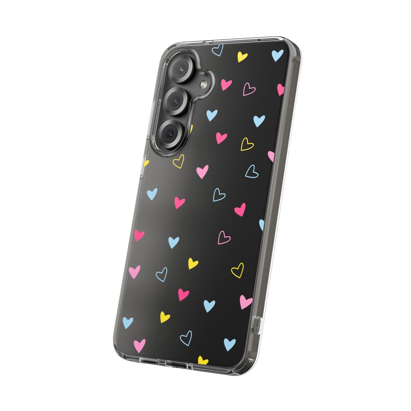 Transparent Heart Design Pattern Clear Phone Case