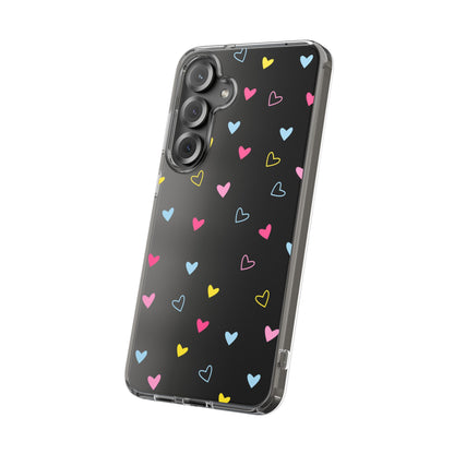 Transparent Heart Design Pattern Clear Phone Case