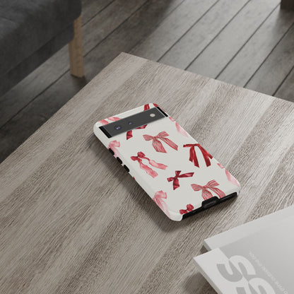 Burgundy Chic Bow Design Phone Case - JGUS