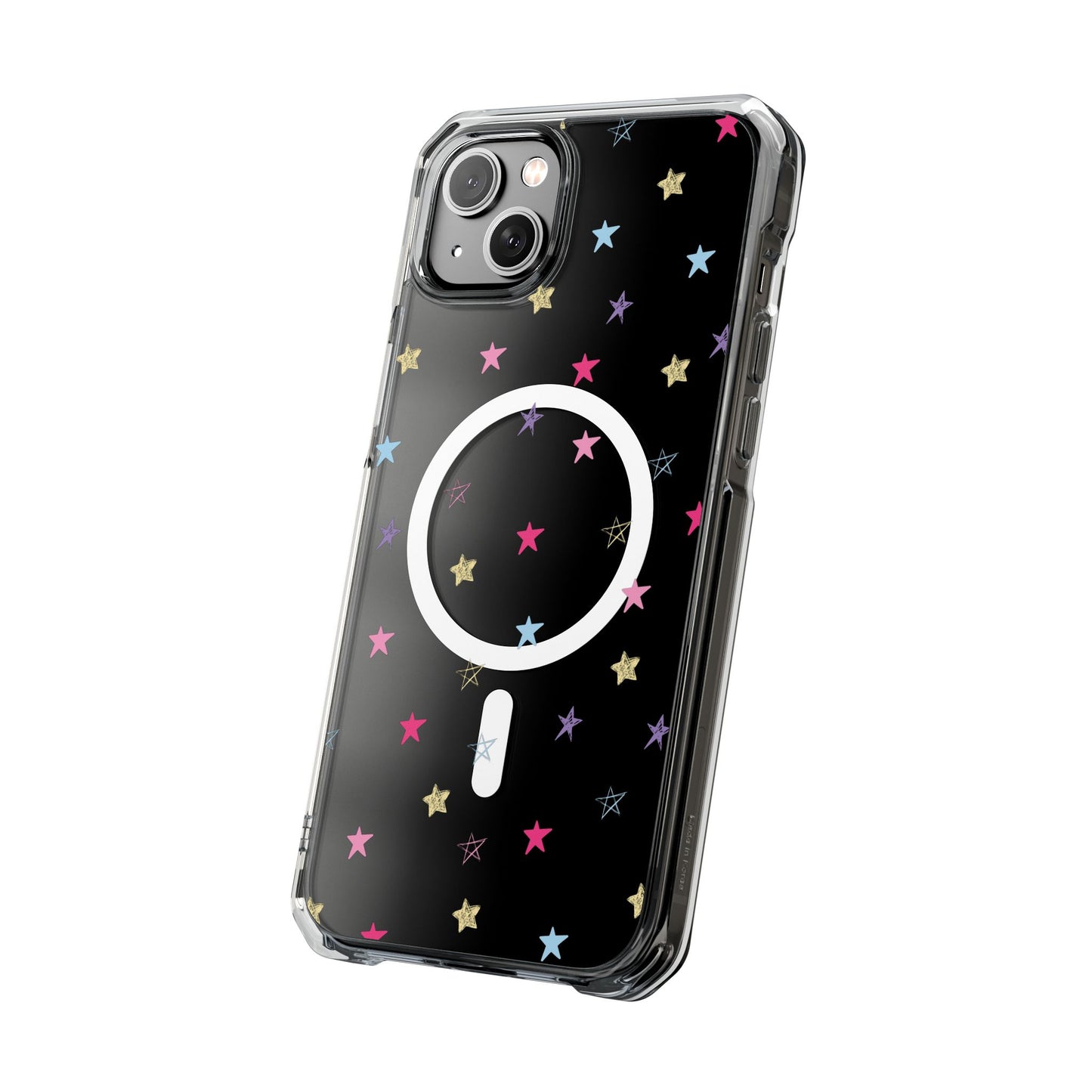 Star Pattern Clear Mag Safe Case, Magnetic Clear Impact Case