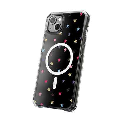 Star Pattern Clear Mag Safe Case, Magnetic Clear Impact Case