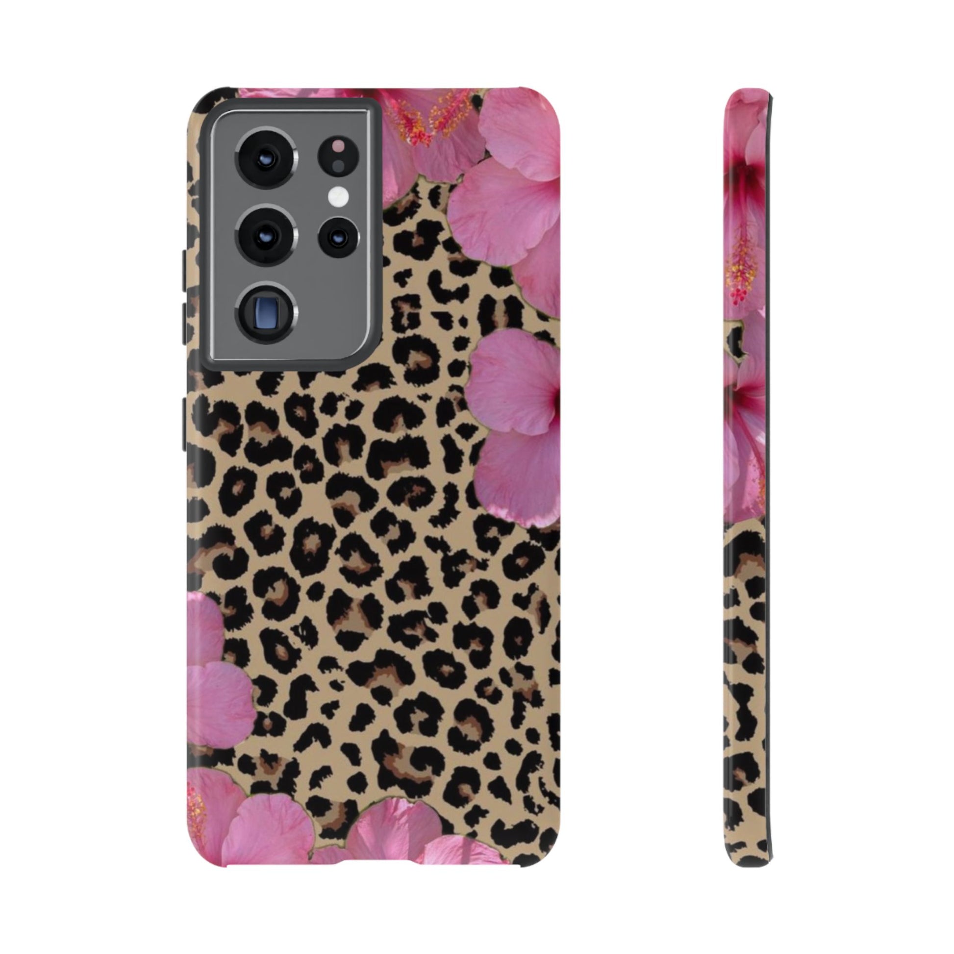 Leopard Bloom Pink Floral Phone Case – Trendy Animal Print Case for iPhone & Samsung - JGUS