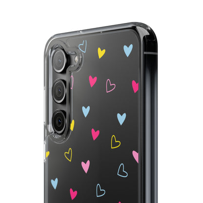 Transparent Heart Design Pattern Clear Phone Case