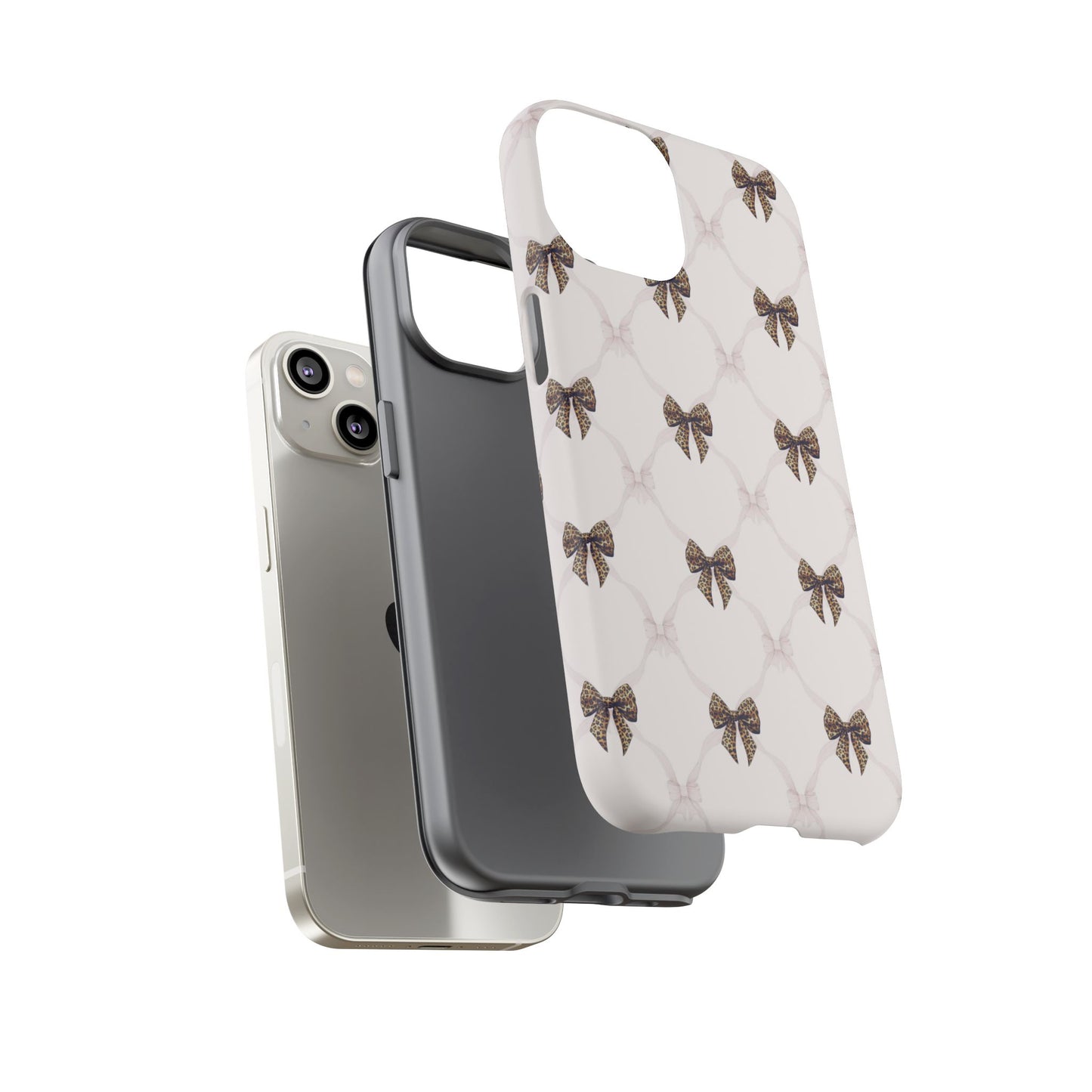 Chic Bow Pattern Phone Case | Elegant Clear Protective Case | Stylish iPhone & Samsung Cover - JGUS