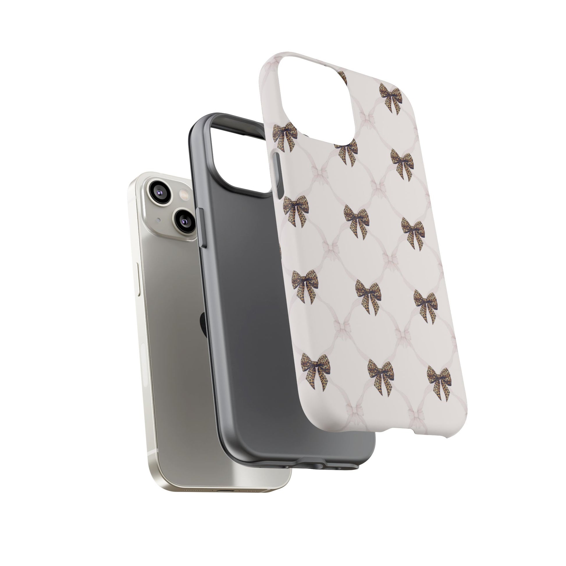 Chic Bow Pattern Phone Case | Elegant Clear Protective Case | Stylish iPhone & Samsung Cover - JGUS