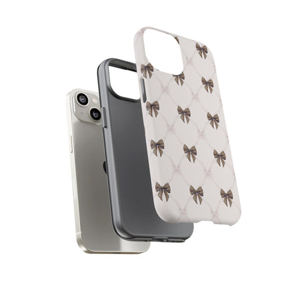 Chic Bow Pattern Phone Case | Elegant Clear Protective Case | Stylish iPhone & Samsung Cover - JGUS