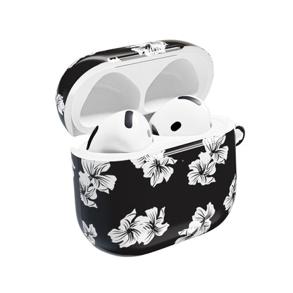 Black & White Floral Shockproof & Scratch-Resistant AirPods Case – Wireless Charging Compatible